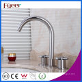 Fyeer Goose Neck 3 Hole Bathroom Widespread Basin Faucet